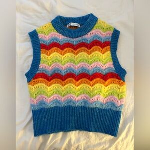 Zara Rainbow Knit Sweater Vest